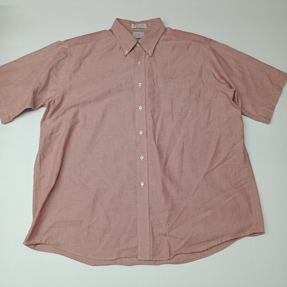 L.L. Bean Single Needle Tailoring Shirt Men's Size 18 Reg Flamingo Pink